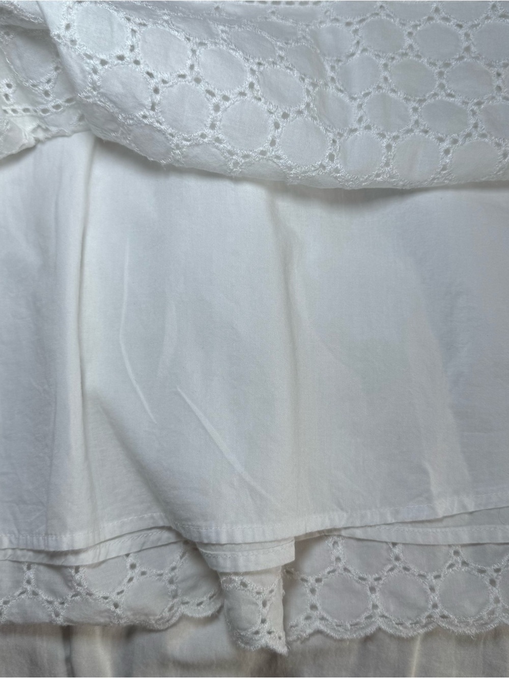 Old Navy Lined Y2K Dress Size 12 Cotton Tank Peasant Cottage core White Eyelet - Picture 3 of 8